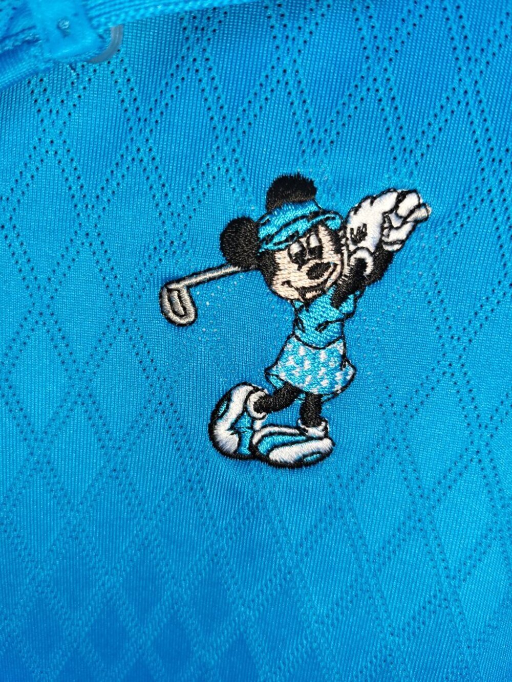 Adidas Disney Minnie Mouse Golf Shirt Women's Large Blue ClimaCool Puremotion